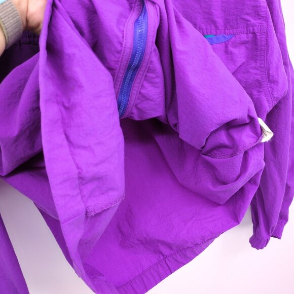 VTG Columbia Radial Sleeve Jacket L Purple Teal Nylon Windbreaker 90s Y2K Hiking - Picture 4 of 7